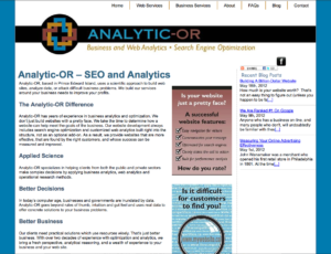 Screen Shot OLD Analytic-OR website
