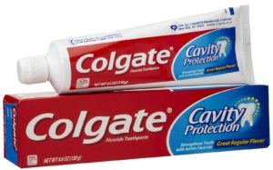 Tube of Colgate toothpaste
