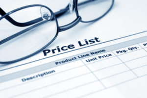 Image of generic price list